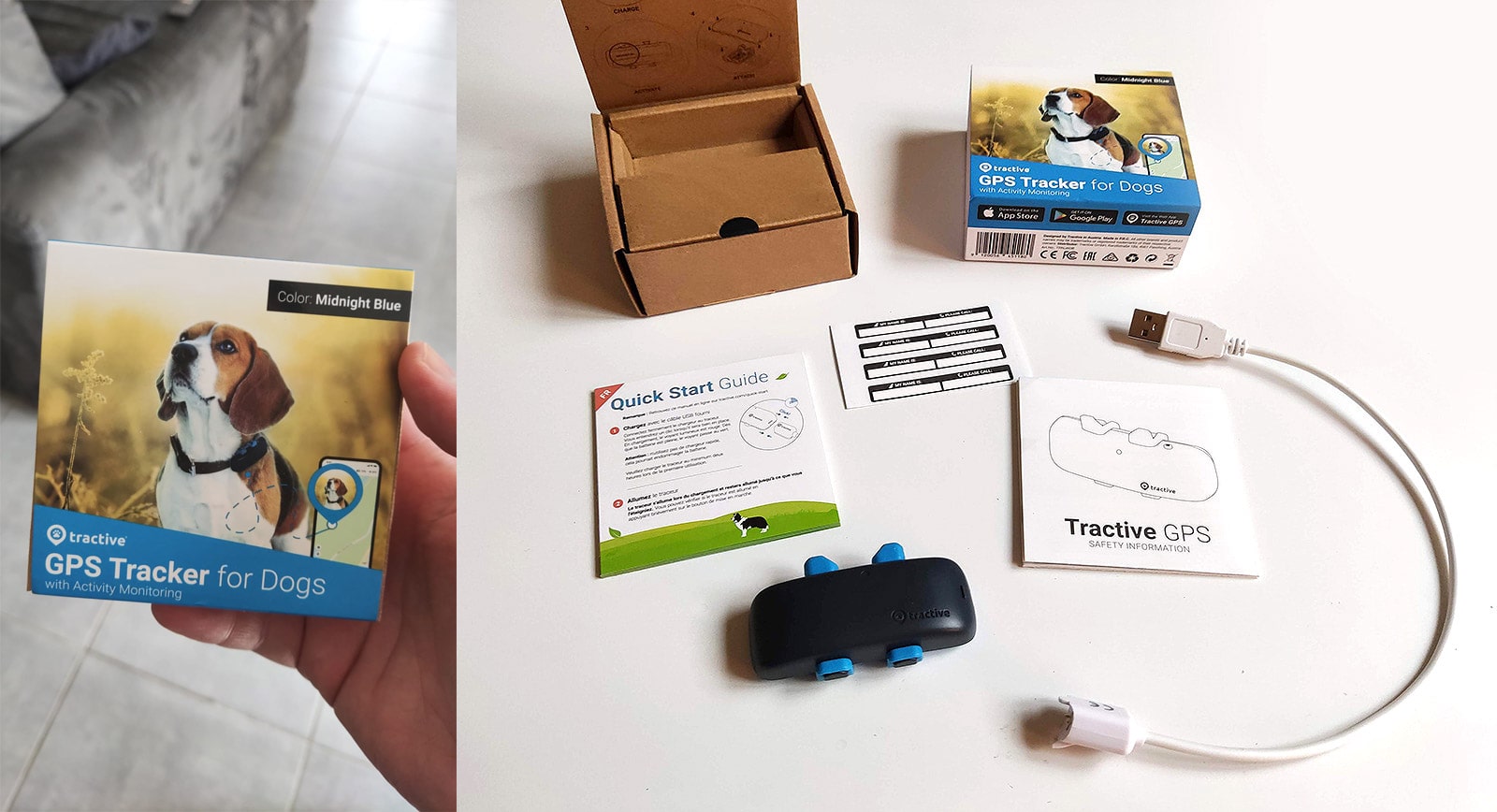 Unboxing mini traceur GPS pour chiens et chats Tractive