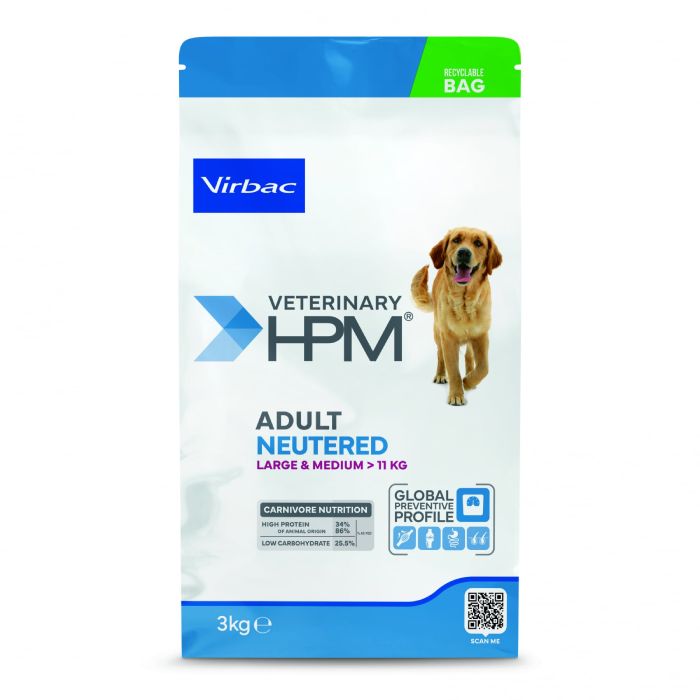 Croquettes Virbac HPM Adult Neutered Large & Medium pour chien stérilisé de taille moyenne à grande